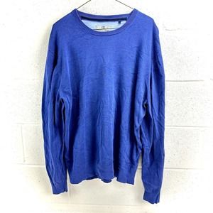 CHRISTIAN BERG Men’s Supima Cotton Crewneck Pullover Sweater Argon Blue Sz XXL